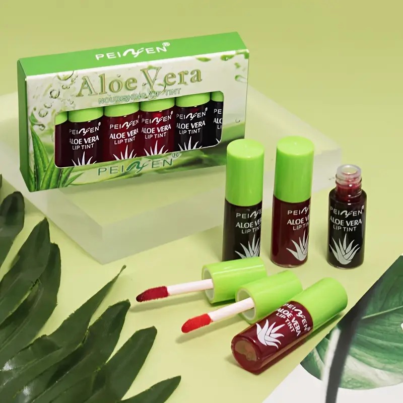 6 Color Aloe Vera Liquid Lipst - Lip Tint Korean review and price