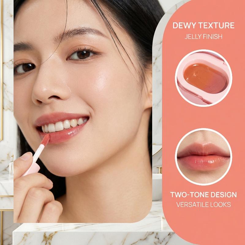 Two Tone Jelly Lip Gloss Long  - Lip Tint Korean review and price