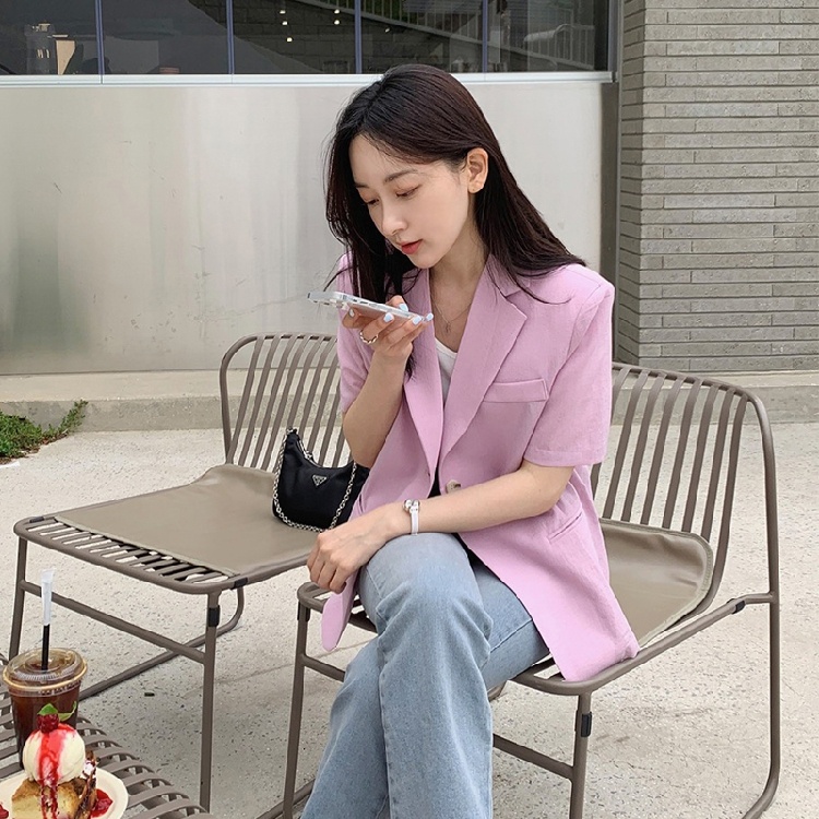 Women's Short Sleeve Suit Jack - Korean Lifestyle & Kids Boutique review and price