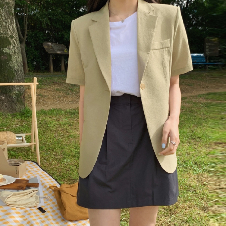 Women's Short Sleeve Suit Jack - Korean Lifestyle & Kids Boutique review and price