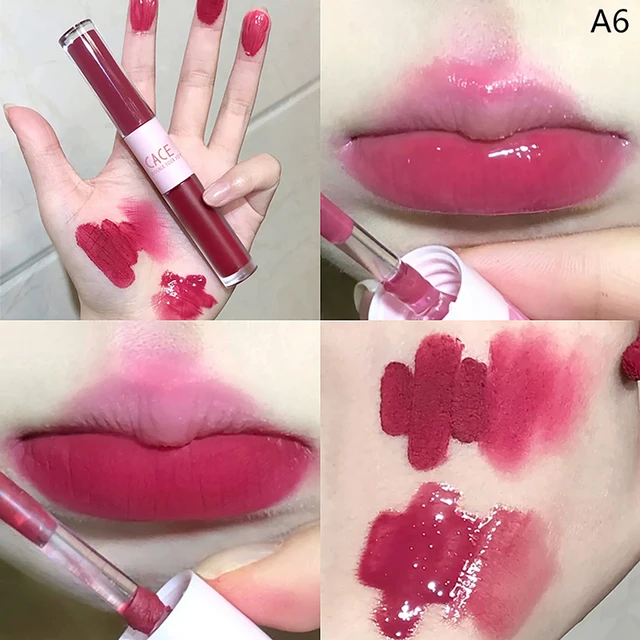 Double Head Lip Gloss Matte Ve - Lip Tint Korean review and price