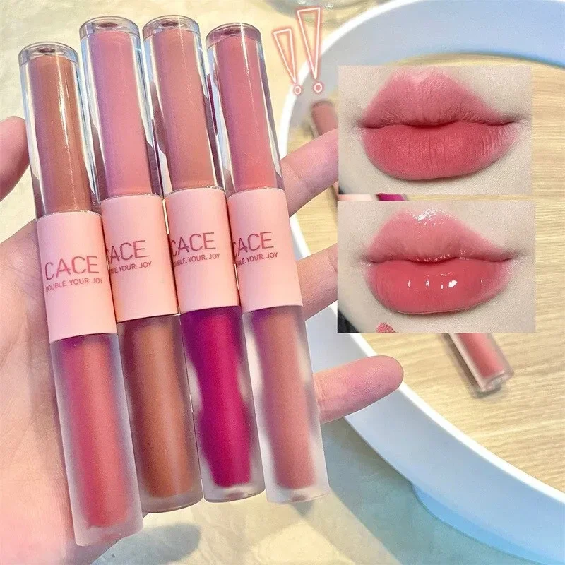 Double Head Lip Gloss Matte Ve - Lip Tint Korean review and price