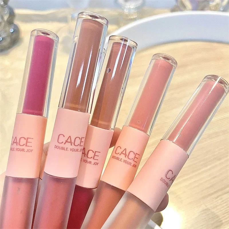 Double Head Lip Gloss Matte Ve - Lip Tint Korean review and price